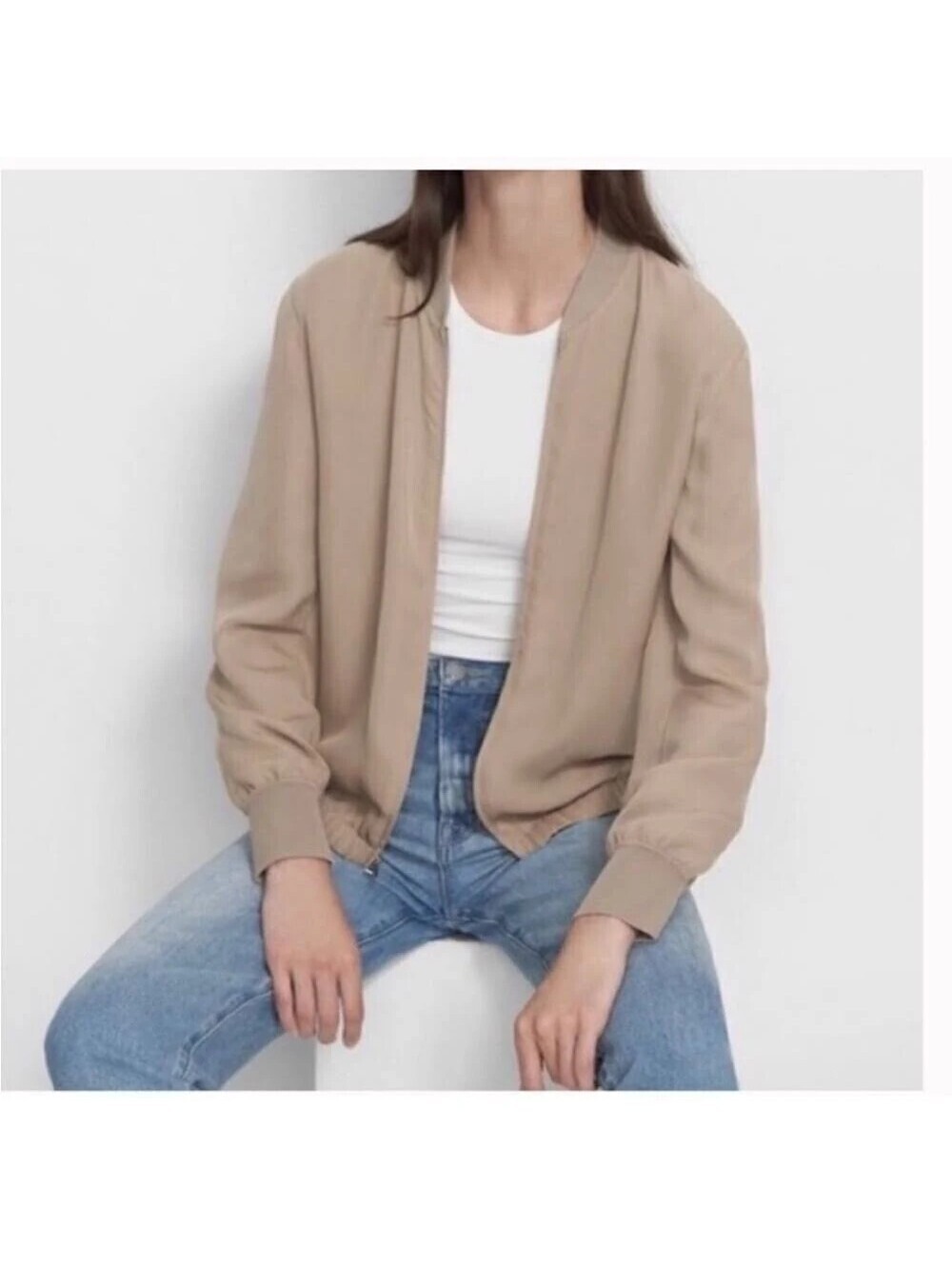 Aritzia Babaton Women's Taupe Gilroy Bomber - Size XS
